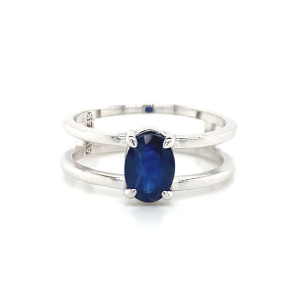 Two Band Ring With Center Sapphire